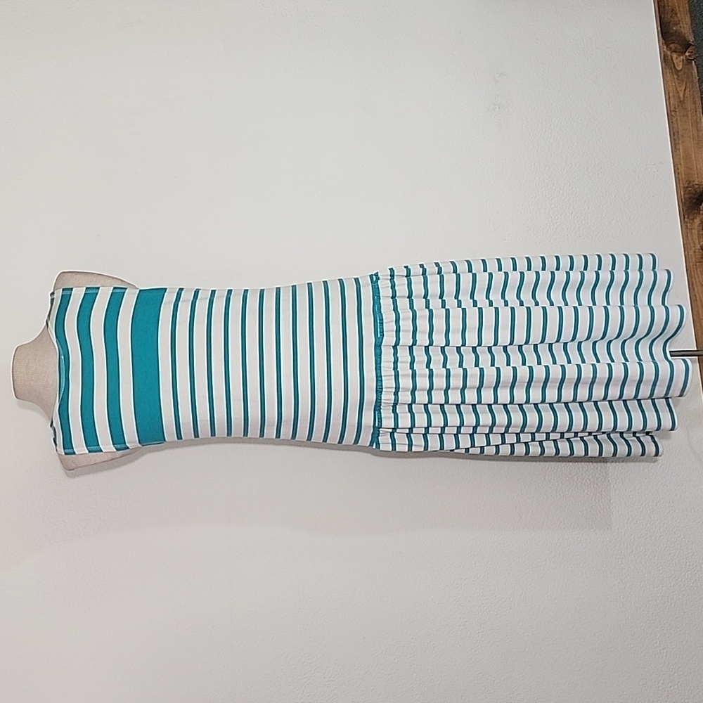 TraVerse Dress Striped Sleeveless Cotton Poly Blend Sundress Green Size M - Picture 10 of 14